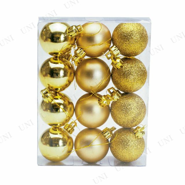 クリスマス ツリー オーナメント 40mm 3色アソートゴールドボール 12個