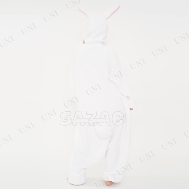 コスプレ 仮装 SAZAC(サザック) フリース着ぐるみ 白ウサギ ...