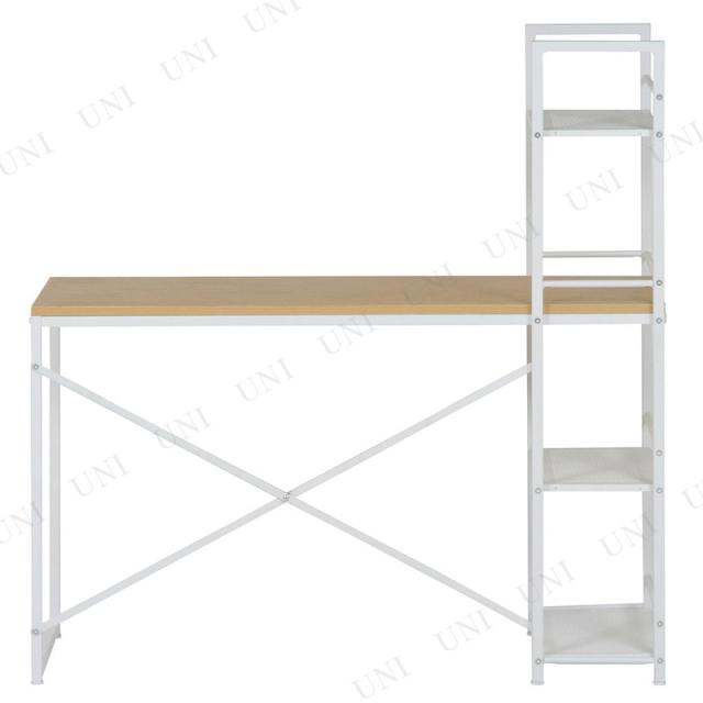 新品・送料無料】ラック付きデスク ルール 奥行49cm メープル ルール