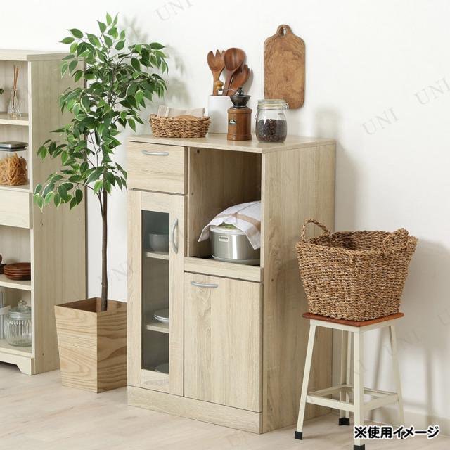 キッチンボード ホワイトオーク 不二貿易 キッチン用品 食器 調理器具 キッチンラック ワゴン スライド棚 可動棚_3