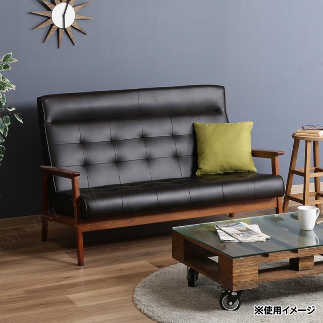取寄品】【直送品】 ハイバックPUソファー フレンズ ダークブラウン 2P 