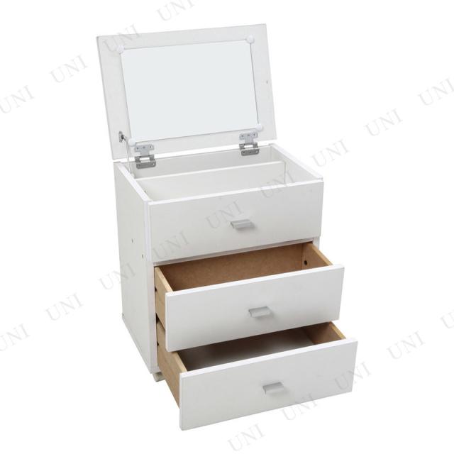 フィーゴ ドレッサー(ホワイト) FWK-4553DR 不二貿易 家具 鏡 コンパクトサイズ 大容量収納 フラップ扉 キャスター付き_2