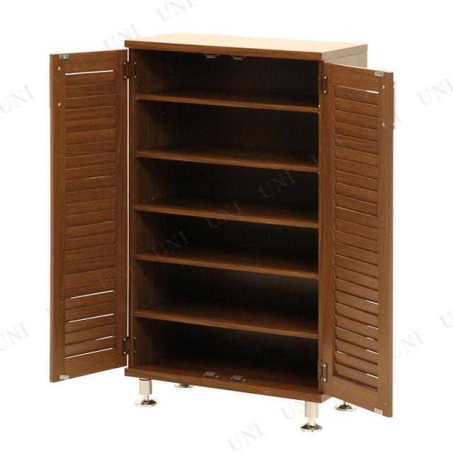 ルーバーシューズボックス ブラウン 【 棚 シューズラック 靴入れ 下駄