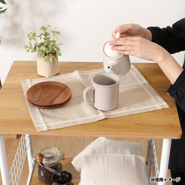 レンジワゴン ホワイト/ナチュラル FBC-9812 不二貿易 キッチンラック キッチン用品 食器 調理器具 キャスター付き スライド式中棚 バスケット2杯付き_2