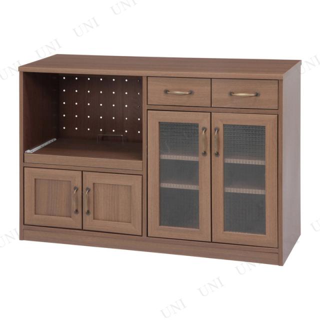 【取寄品】【直送品】 キッチンカウンター 幅120cm ミディアムブラウン 【 インテリア雑貨 キャスター付き リビング家具 キッチン用品 収納家具 おしゃれ キッチン収納 収納台 台所用品 キッチンラック カウンターワゴン キッチンワゴン 棚 】の通販は