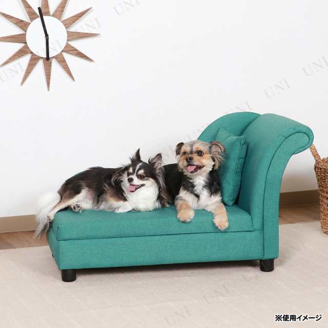 【取寄品】 ペットカウチソファ(クッション付き) グリーン 【 ペットグッズ 犬用品 ペット用品 ベッド 猫用品 イヌ ネコ カドラー 寝具 