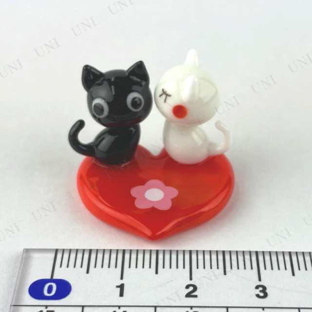ハートキスネコ 【 ミニチュア 置物 動物 人形 猫 アニマル