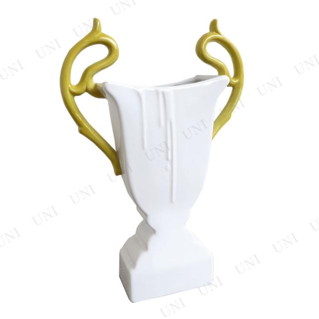 【取寄品】 陶器フラワーベース ホワイト＆グリーン 【 インテリア雑貨 花瓶 花器 生け花 】の通販は 6,244円