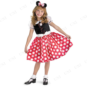 コスプレ 仮装 ミニーマウス クラシック 女の子用 M(7-8) Disguise ディズニー コスチューム 仮装 コスプレ衣装 キッズ ミッキー&フレンズ 子供用M(7-8) ハロウィン ドレス カチューシャ_1