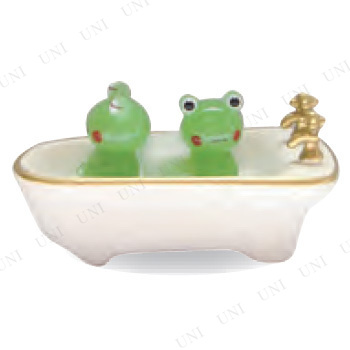 お背中流しカエル 【 ガラス細工 ミニチュア かえる カエル 置物