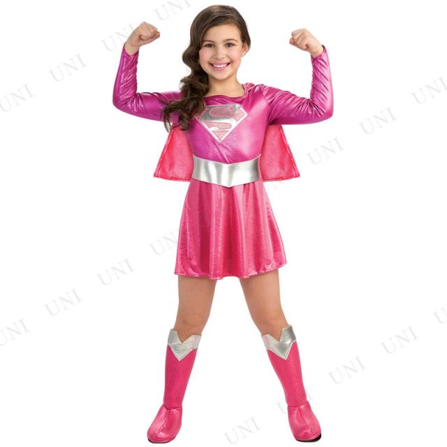 コスプレ 仮装 子ども用ピンクスーパーガールTod ルービーズジャパン スーパーマン コスチューム 仮装 コスプレ衣装 キッズ 映画キャラクター 子供用Tod ケープ付き ブーツカバー_1