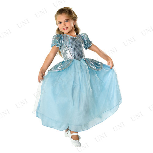 ハロウィン子供ドレス シンデレラ コスプレ 水色 女の子100 姫系 ロリータ