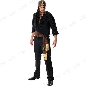 シャツ 白 海賊風 フロントレースアップ 大人男性用 Pirate