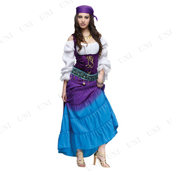 コスプレ 仮装 ジプシームーン 大人用 M 【 コスプレ ハロウィン 仮装 コスチューム 民族衣装 パーティーグッズ 北欧 女性用 伝統衣装 レディース 余興 】