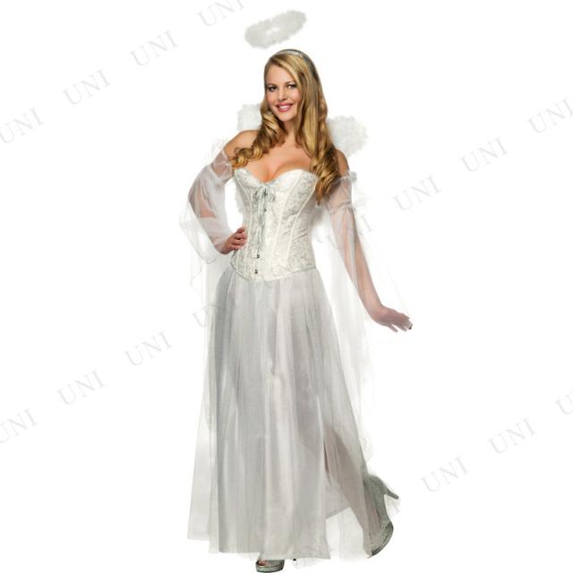 コスプレ 仮装 エンジェル 大人用 S (天使の羽・輪・コルセット付き) 【 コスプレ 衣装 ハロウィン 仮装 コスチューム 天使の羽 レディース パーティーグッズ 余興 女性用 】