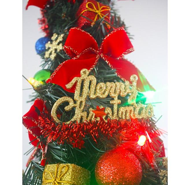 クリスマスツリー 45cmLEDデコレーションツリー カラフルレッド(ギフト