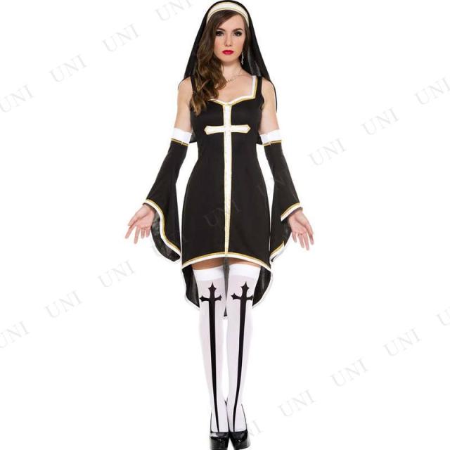 コスプレ 仮装 クロス・シスター ML 【 コスプレ 衣装 ハロウィン 仮装 レディース 服 コスチューム シスター 女性用 修道女 修道服 余興 大人用 パーティーグッズ 】