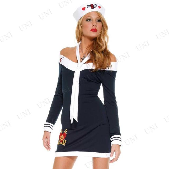 コスプレ 仮装 愛しのセーラー M/L 【 コスプレ 衣装 ハロウィン 仮装 レディース コスチューム セーラー服 女性用 海兵 余興 大人用 水兵 パーティーグッズ 】