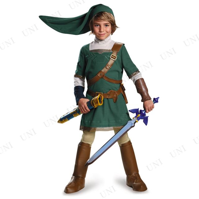 コスプレ 仮装 リンク プレステージ 男の子用 L(10-12) Disguise ゼルダの伝説 コスチューム 仮装 コスプレ衣装 キッズ その他キャラクター 子供 チュニック パンツ 帽子 チェストベルト ポーチ付ベルト リストガード ブーツカバー
