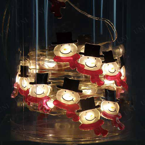 電池式LEDライト スノーマン 20球 【 室内 イルミネーションライト