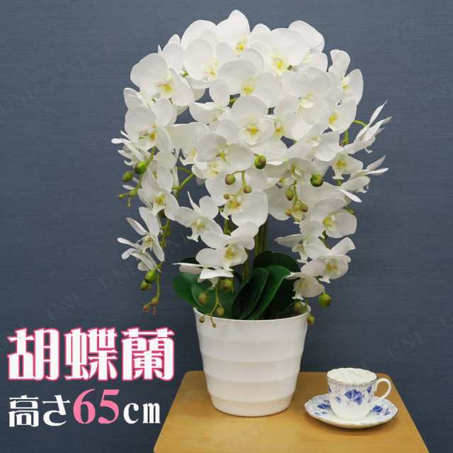 人工観葉植物 胡蝶蘭 白 65cm 【 造花 インテリア 胡蝶蘭 コチョウラン