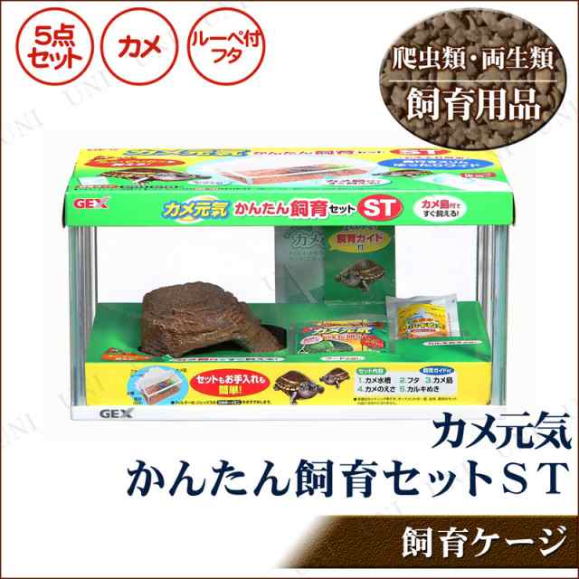 水槽 カメ元気かんたん飼育セット ST 【 ケージ 爬虫類 亀 水槽 飼育ケース ペット用品 かめ ペットグッズ 】｜au PAY マーケット