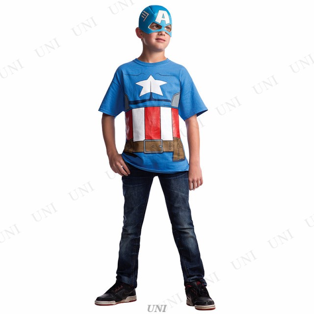 コスプレ 仮装 クラシックキャプテンアメリカTシャツ 子供用 M