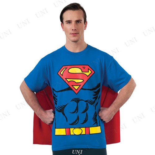 コスプレ 仮装 スーパーマン Tシャツ 大人用 L マント付き コスプレ 衣装 ハロウィン 仮装 メンズ シャツ コスチューム パーティーグッの通販はau Pay マーケット パーティワールド