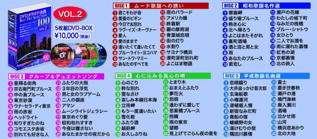 新品 DVDカラオケ全集 「Best Hit Selection 100」8巻セット 「VOL.1〜VOL.8」 800曲入り / (40DVD) SET-KARAOKEDVD8_2