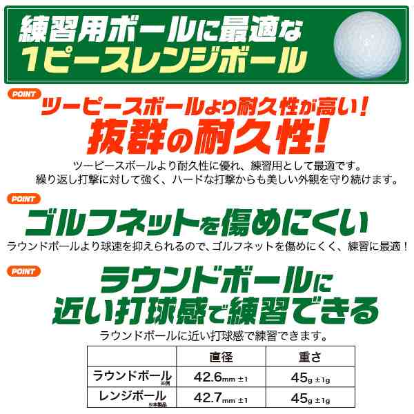 ゴルフボール 練習用 1ピースレンジボール 100球セット 高耐久 ゴルフ