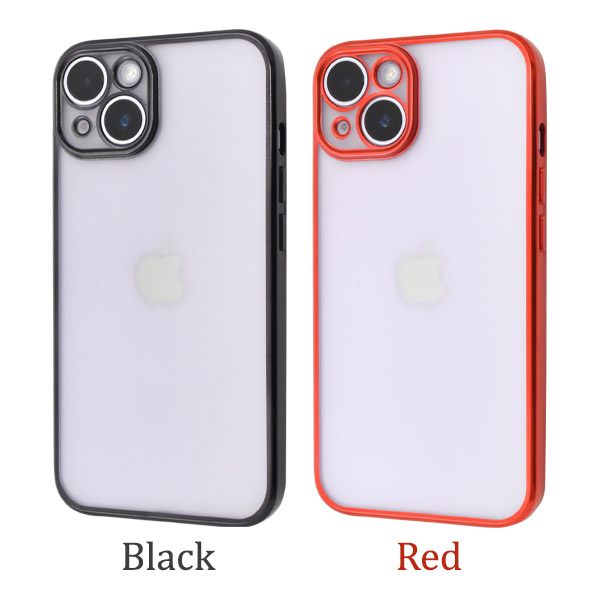 スマホケース iPhone14 クリア ソフトケース 全7色 メタルリックカラー