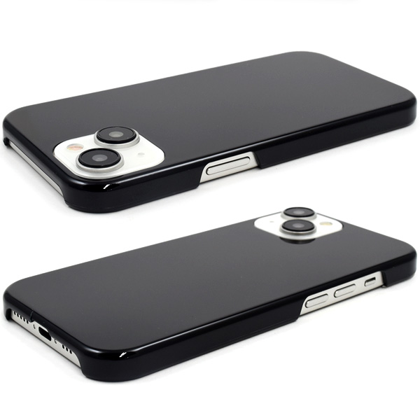 スマホケース iPhone15用 ハードブラックケース 黒 シンプル ノーマル