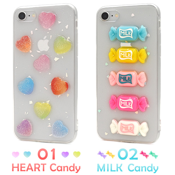 Iphone8 Iphone7 Iphonese第2世代 第3世代用 Se3 キャンディーデザイン ソフトクリアケース ゆめかわいい 包み紙 ハート Tpu アイフォン8の通販はau Pay マーケット N Style
