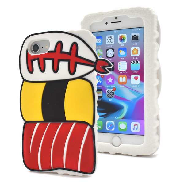 iPhone8 iPhone7 iPhone6 iPhone6s お寿司3貫 海老 卵 鮪 シリコンケース アイフォン スマホ カバー ip7 おもしろケースの通販はau PAY マーケット - N-style