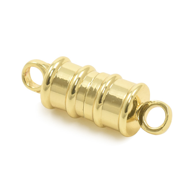 留め具 18金 ホワイトゴールド マグネット式筒型クラスプ 縦18.0mm 横2.5mm｜手芸用品 金具 飾り パーツ 部品 K18WG 貴金属 留め具 18金 ホワイトゴールド マグネット式筒型クラスプ 縦18.0mm 横2.5