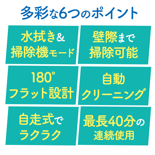 水拭き掃除機 汚れを吸いながら 水で拭き取る 水拭き コードレスクリーナー お手入れ簡単 自動クリーニング 自走式 パワーヘッド 壁際ギリギリまでしっかり拭き取る 壁際ブラシ 大掃除 家電 ワイヤレス 掃除道具_1