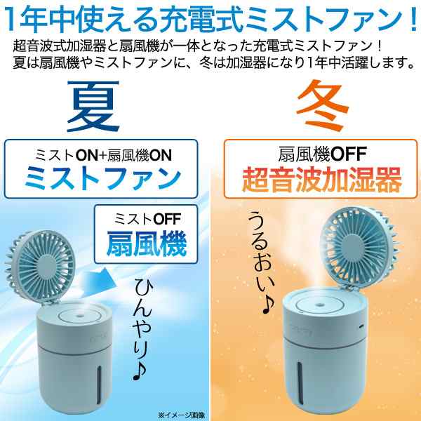 ミニ加湿器 卓上 充電式 小型 超音波加湿器 コンパクト 加湿器 風邪 花粉 乾燥対策 ミストファン 扇風機 扇風機 サーキュレーター デスクの通販はau Pay マーケット Wil Mart