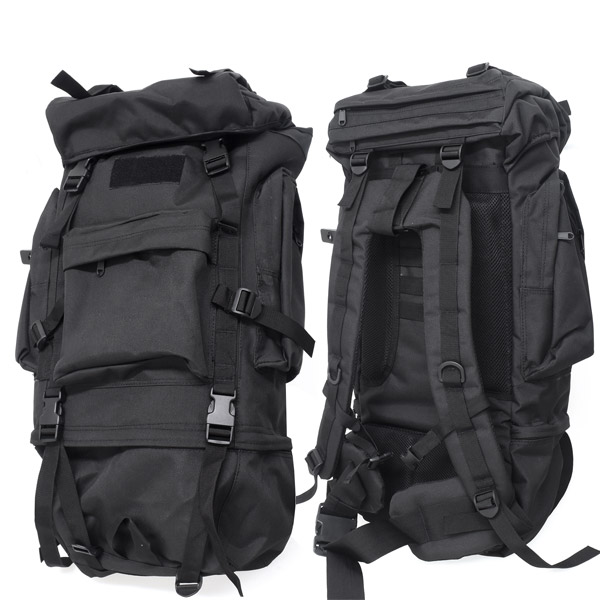 バックパック 65l 大容量 ミリタリーバック リュック 鞄 リュックサック ミリタリーバックパック 黒 サバイバルゲーム サバゲー サバゲ の通販はau Pay マーケット Wil Mart