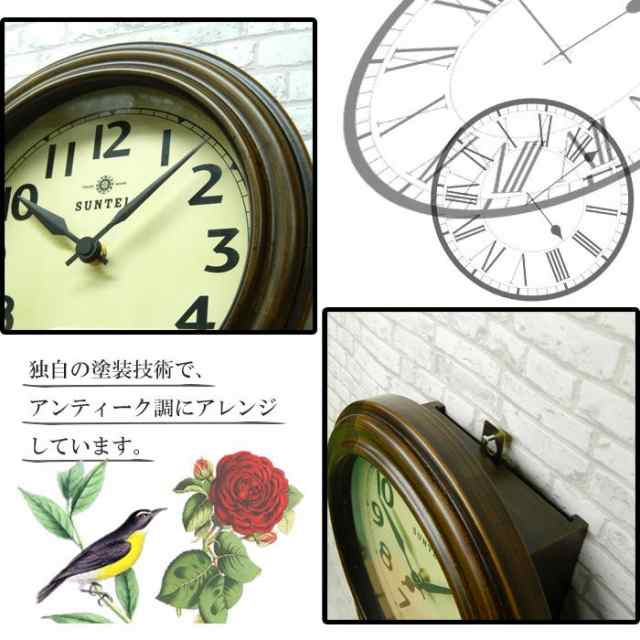 送料無料 掛け時計 電波時計 レトロ 木製 さんてる・日本製・ミニだるま・電波振り子時計・アンティークブラウン・DQL676 昔ながらのなつ｜au  PAY マーケット