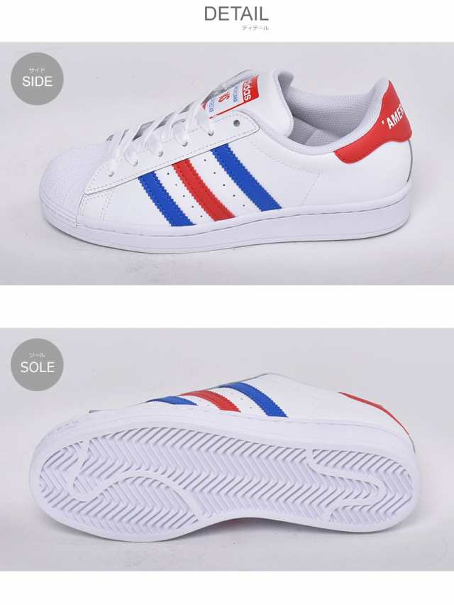 アディダス オリジナルス スニーカー レディース キッズ ジュニア 子供 スーパースター J ホワイト 白 ブルー レッド Adidas Originals Fの通販はau Pay マーケット Z Craft