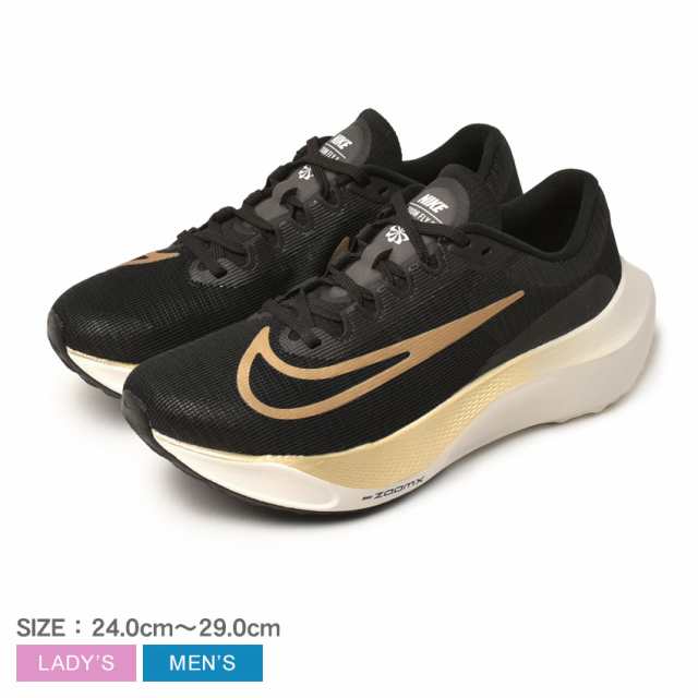 ナイキ ロードランニングシューズ レディース メンズ ズーム フライ 5 ブラック 黒 ゴールド NIKE DM8968 靴 ローカット スニーカー ロー