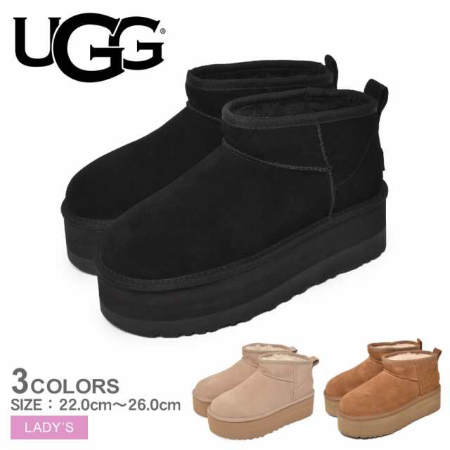 アグ スリッポン レディース CLASSIC ULTRA MINI ブラック 黒 ベージュ UGG 1135092 シューズ 靴 ブランド ウォータープルーフ カジュア