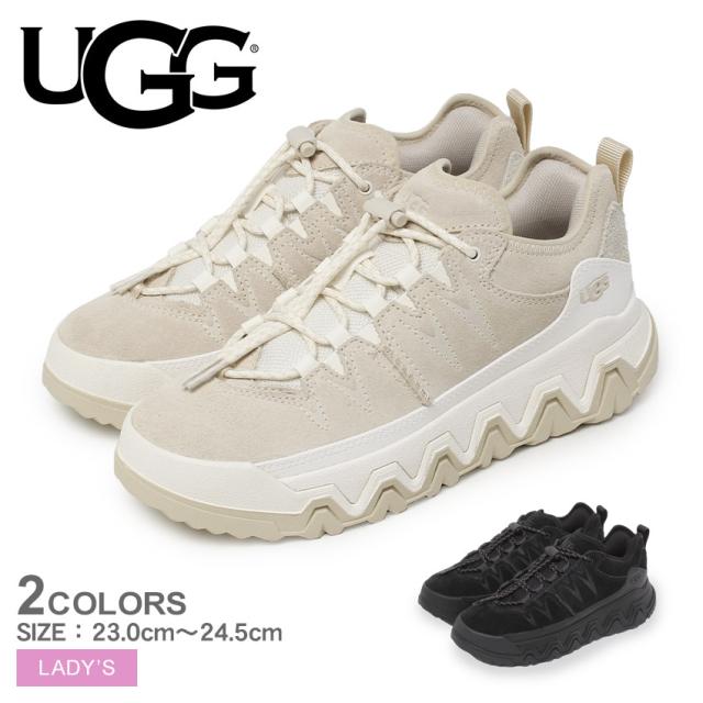 アグ スニーカー レディース キャップトレイル ロー ブラック 黒 ベージュ UGG 1161830 靴 シューズ 厚底 4.5cm ヒール 耐水 ローカット おしゃれ ブランド カジュアル スポーティ ロゴ シンプル 人気 トグルレースの通販は