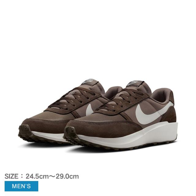 ナイキ スニーカー メンズ ワッフル ナビ ブラウン 茶 NIKE FJ4195 シューズ 靴 ローカット カジュアル シンプル ロゴ ブランド スポーティ アウトドア おしゃれ ミンクブラウン バストグレー アイアンストーン