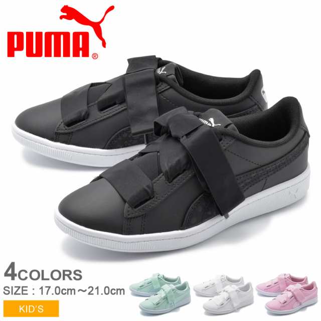 プーマ スニーカー キッズ ビッキーリボンlサテンac Ps シューズ 靴 黒 白 女の子 通学 Puma Kisの通販はau Pay マーケット Z Craft