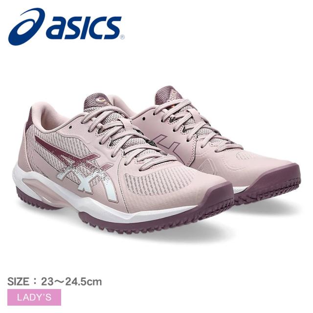 アシックス テニスシューズ レディース ソリューションスイフト FF 2 OC パープル 紫 ホワイト 白 ASICS 1042A266 テニス シューズ オムニコート クレーコート 軽量 クッション性 安定性 グリップ力 フットワーク サポート 通気性の通販は 7,826円