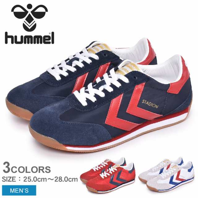 ヒュンメル スニーカー メンズ スタディオン 靴 シューズ 赤 白 ネイビー Hummel Stadion Hm6086の通販はau Pay マーケット Z Craft