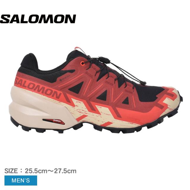 サロモン トレイルランニングシューズ メンズ SPEEDCROSS 6 GTX レッド 赤 ブラック 黒 SALOMON L47301800 靴 シューズ スニーカー ローカット ランニング トレイルランニング ゴアテックス GORE-TEX 防水 撥水 はっ水 耐久性 グリップ