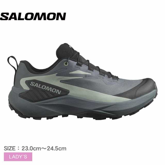 サロモン トレイルランニングシューズ レディース GENESIS GORE-TEX グレー グリーン 緑 SALOMON L47589000 靴 シューズ スニーカー ラン