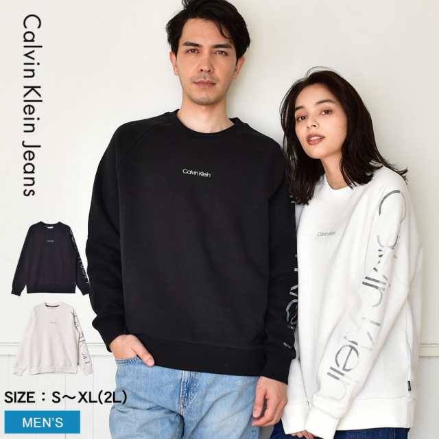 カルバンクラインジーンズ スウェット メンズ カモフラージュ ロゴ スウェットシャツ ブラック 黒 ホワイト 白 CALVIN KLEIN JEANS K10K1